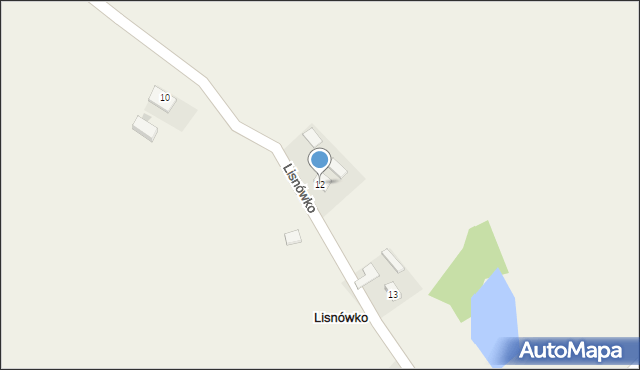 Lisnówko, Lisnówko, 12, mapa Lisnówko