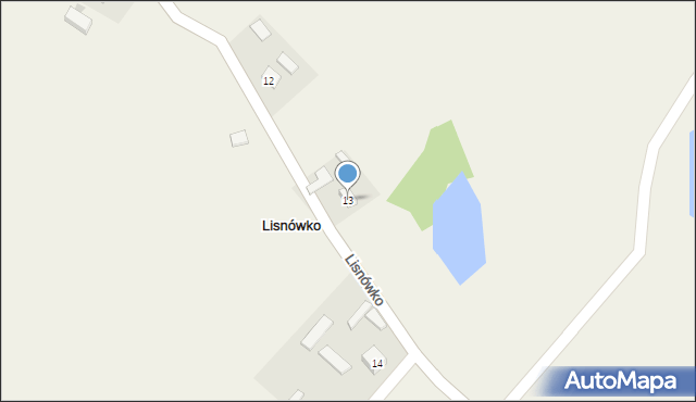 Lisnówko, Lisnówko, 13, mapa Lisnówko