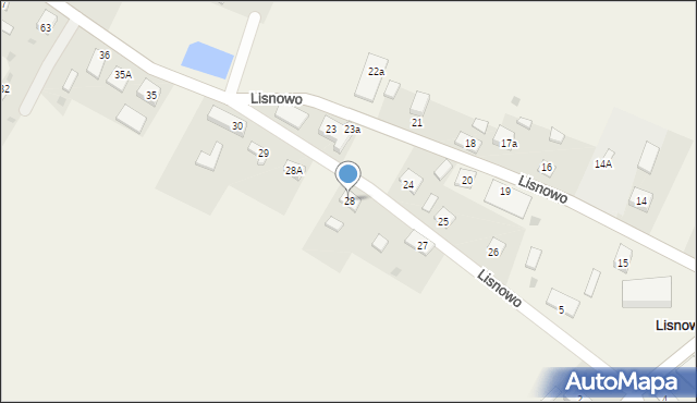 Lisnowo, Lisnowo, 28, mapa Lisnowo
