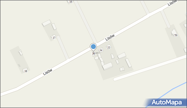 Lisów, Lisów, 36, mapa Lisów