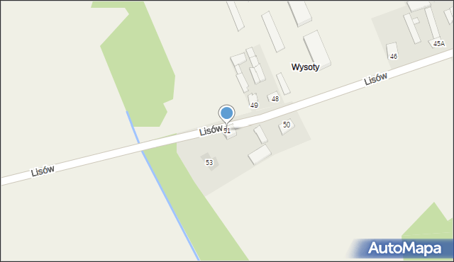 Lisów, Lisów, 51, mapa Lisów