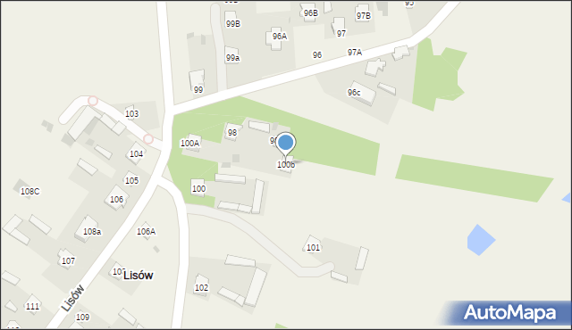 Lisów, Lisów, 100b, mapa Lisów