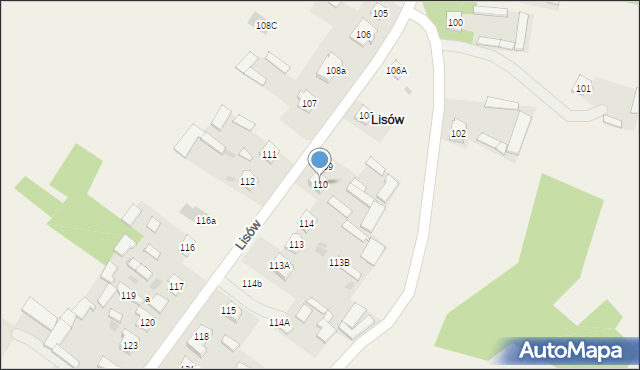 Lisów, Lisów, 110, mapa Lisów