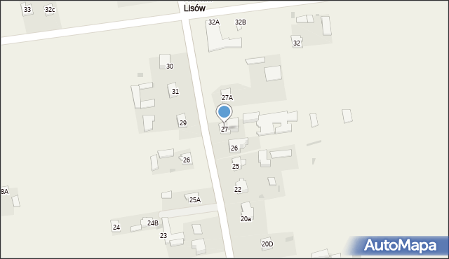 Lisów, Lisów, 27, mapa Lisów