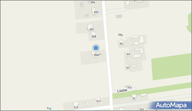 Lisów, Lisów, 89A, mapa Lisów