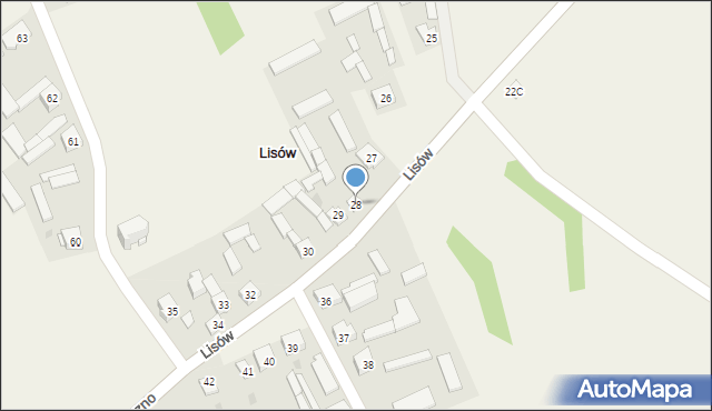 Lisów, Lisów, 28, mapa Lisów