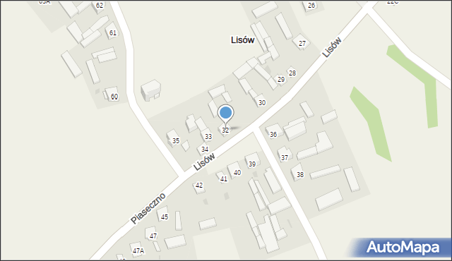 Lisów, Lisów, 32, mapa Lisów