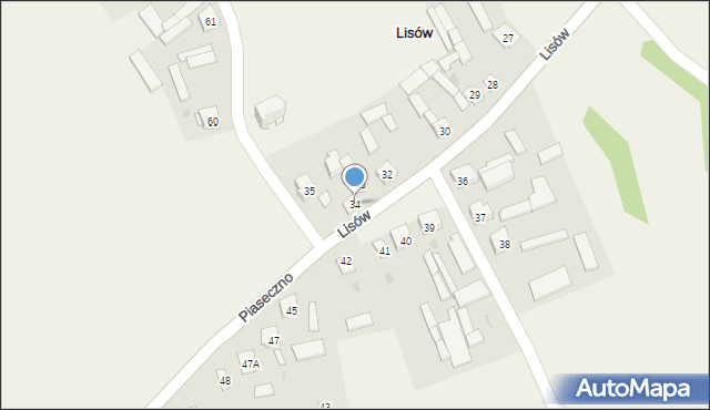 Lisów, Lisów, 34, mapa Lisów