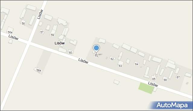 Lisów, Lisów, 61, mapa Lisów