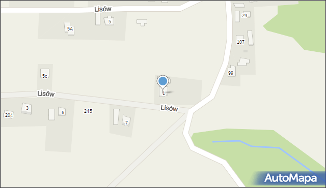 Lisów, Lisów, 1, mapa Lisów