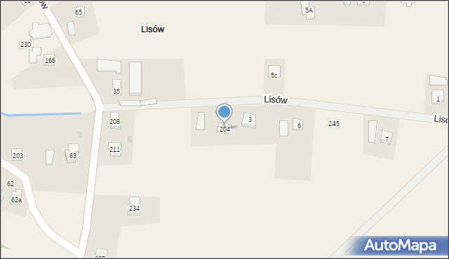 Lisów, Lisów, 204, mapa Lisów