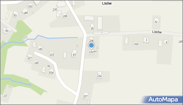 Lisów, Lisów, 211, mapa Lisów