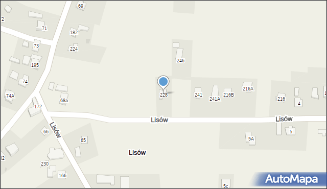 Lisów, Lisów, 228, mapa Lisów