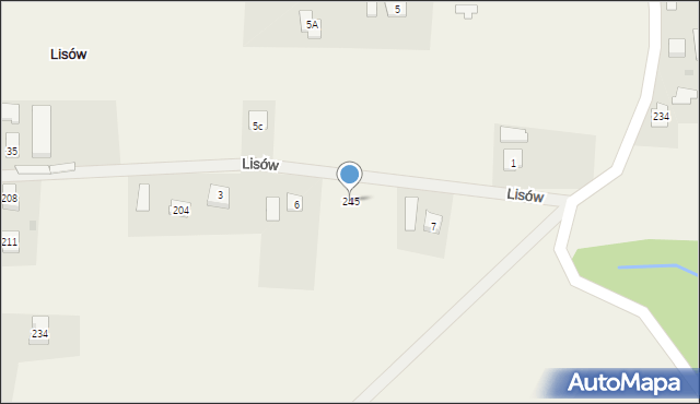 Lisów, Lisów, 245, mapa Lisów