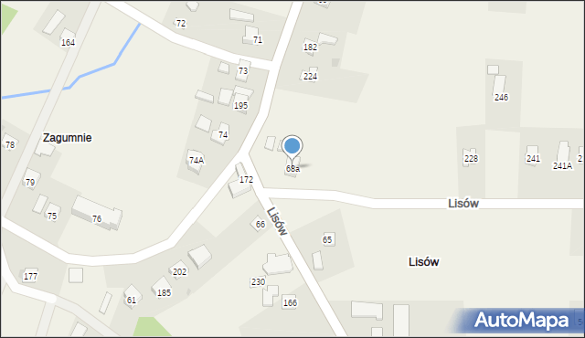 Lisów, Lisów, 68a, mapa Lisów