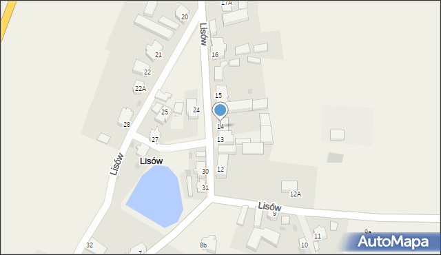 Lisów, Lisów, 14, mapa Lisów