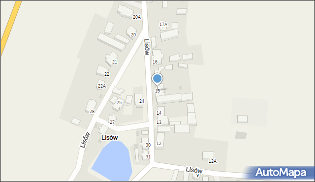 Lisów, Lisów, 15, mapa Lisów