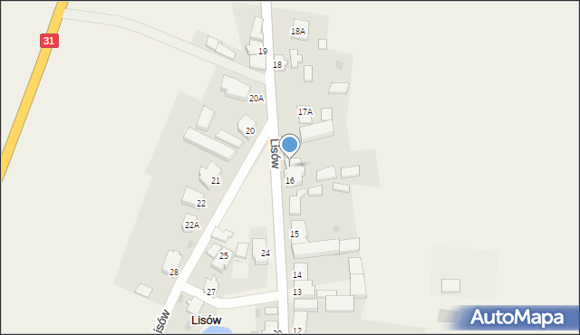 Lisów, Lisów, 17, mapa Lisów