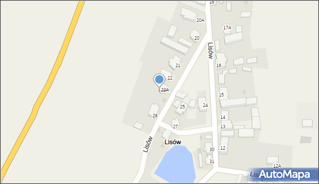 Lisów, Lisów, 23, mapa Lisów
