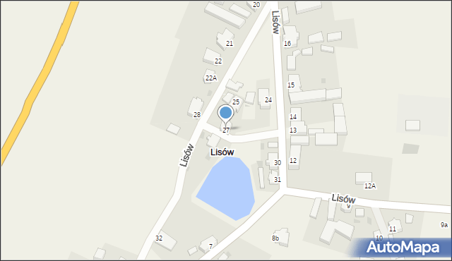 Lisów, Lisów, 27, mapa Lisów