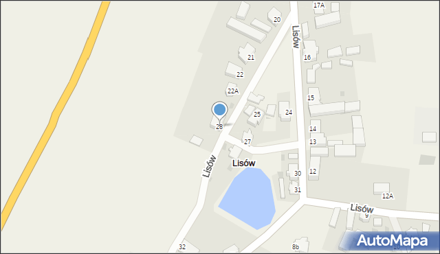 Lisów, Lisów, 28, mapa Lisów