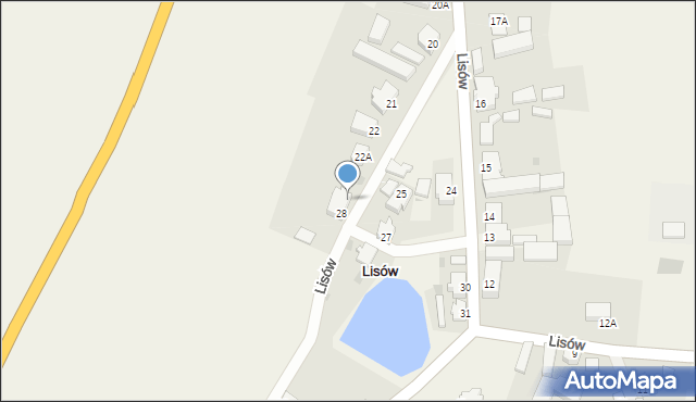 Lisów, Lisów, 28A, mapa Lisów