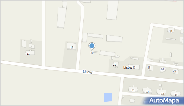 Lisów, Lisów, 20, mapa Lisów