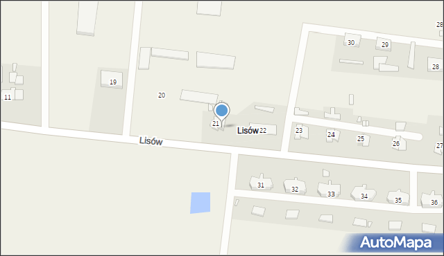 Lisów, Lisów, 21a, mapa Lisów