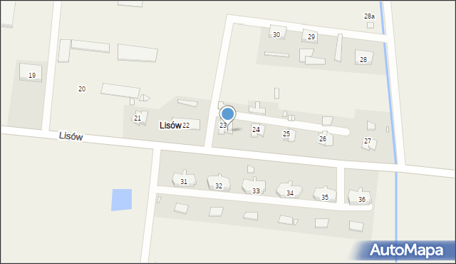 Lisów, Lisów, 23a, mapa Lisów