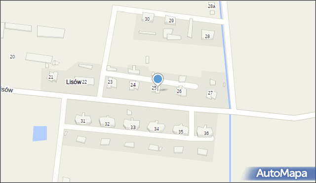 Lisów, Lisów, 25a, mapa Lisów