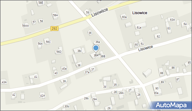 Lisowice, Lisowice, 38A, mapa Lisowice