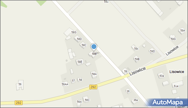 Lisowice, Lisowice, 58B, mapa Lisowice