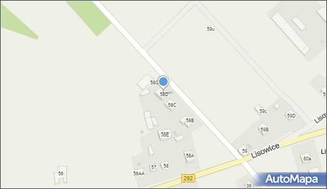 Lisowice, Lisowice, 58D, mapa Lisowice