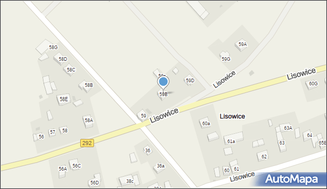 Lisowice, Lisowice, 59B, mapa Lisowice