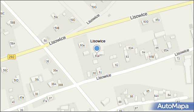 Lisowice, Lisowice, 61a, mapa Lisowice