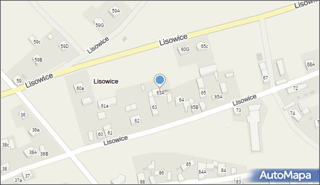 Lisowice, Lisowice, 63A, mapa Lisowice