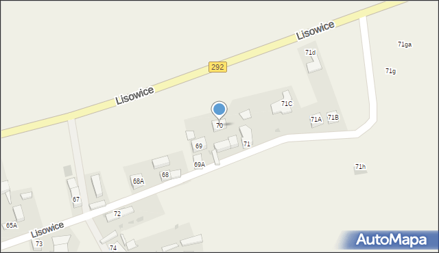 Lisowice, Lisowice, 70, mapa Lisowice