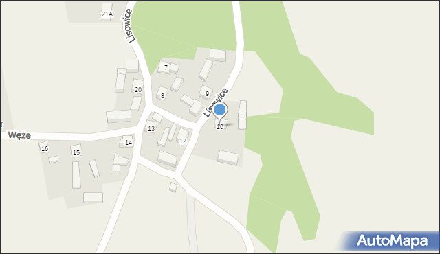 Lisowice, Lisowice, 10, mapa Lisowice