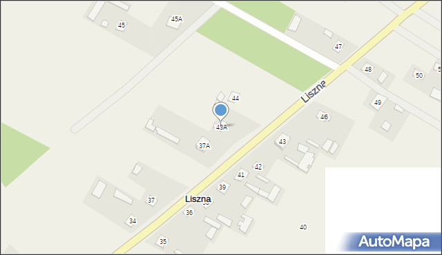 Liszna, Liszna, 43A, mapa Liszna