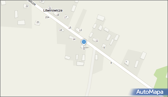 Litwinowicze, Litwinowicze, 12, mapa Litwinowicze