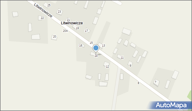 Litwinowicze, Litwinowicze, 14, mapa Litwinowicze