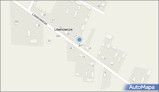 Litwinowicze, Litwinowicze, 15, mapa Litwinowicze