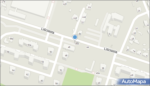 Łódź, Liściasta, 48a, mapa Łodzi