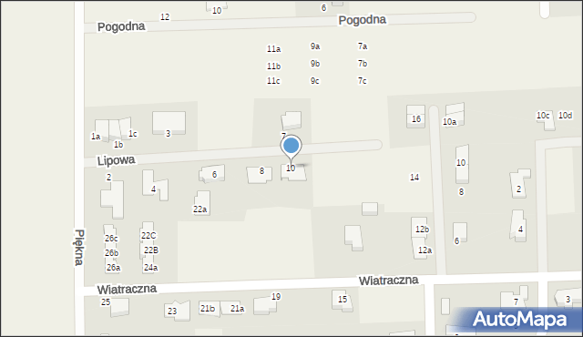 Łosino, Lipowa, 10, mapa Łosino