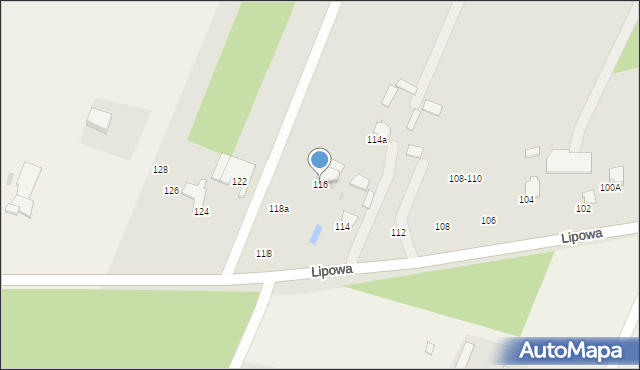 Lubartów, Lipowa, 116, mapa Lubartów