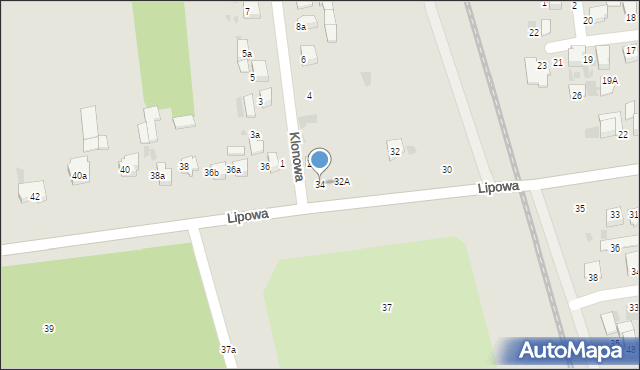 Lubartów, Lipowa, 34, mapa Lubartów