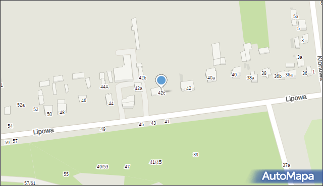 Lubartów, Lipowa, 42c, mapa Lubartów