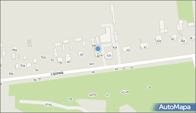 Lubartów, Lipowa, 44, mapa Lubartów