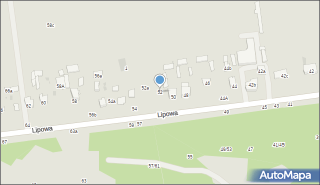 Lubartów, Lipowa, 52, mapa Lubartów