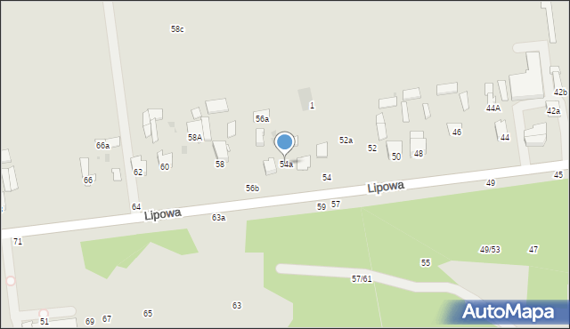 Lubartów, Lipowa, 54a, mapa Lubartów